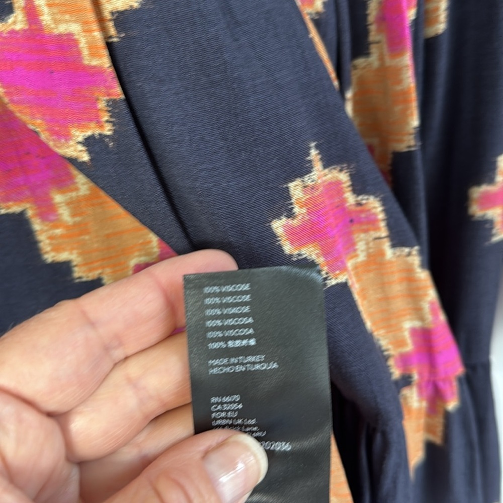 Anthropologie Navy and Pink‎ Balloon Sleeve dress - Size Medium NWOT - Picture 10 of 12